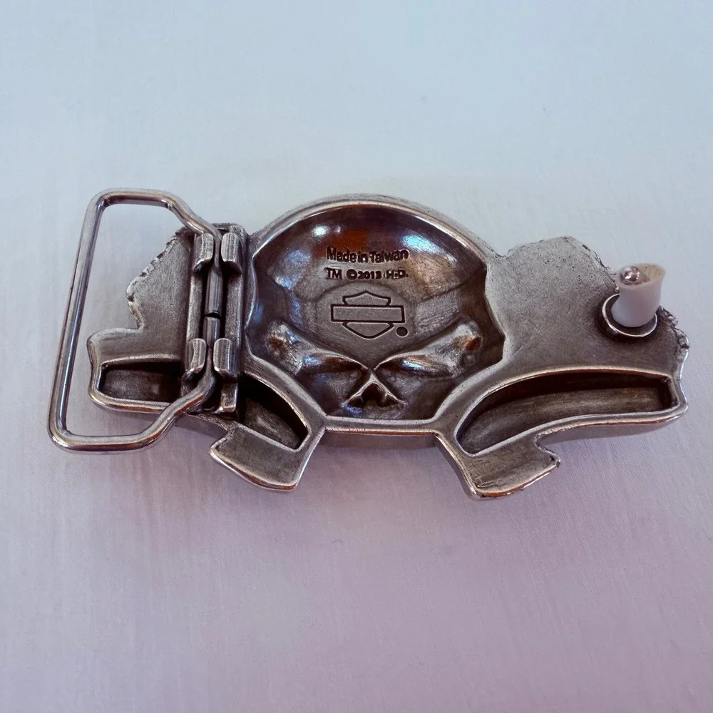 Harley-Davidson Belt Buckle Unisex Silver Sugar Skull 2013 Rose Biker Accessory